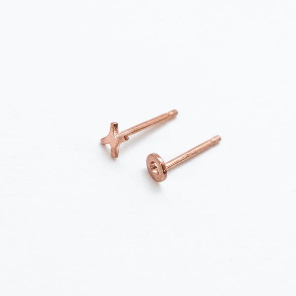 Rose Gold Vermeil Tiny XO Studs