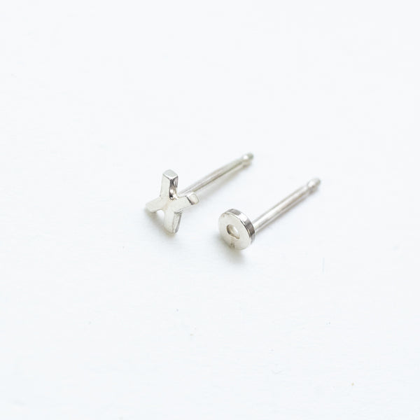 Silver Tiny XO Studs