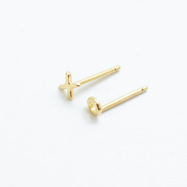 Gold Vermeil Tiny XO Studs