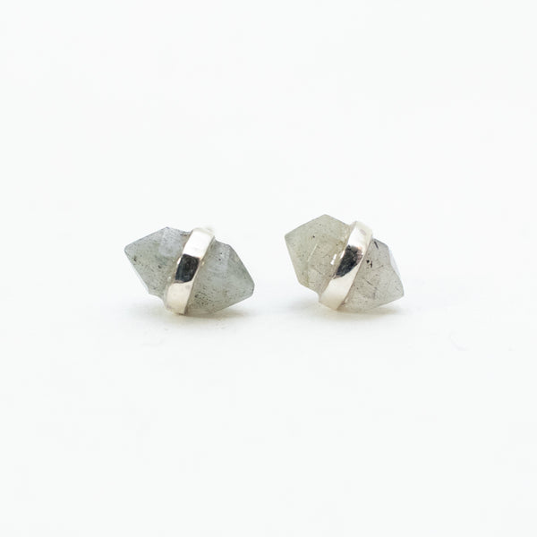 Silver Labradorite Wrap Studs