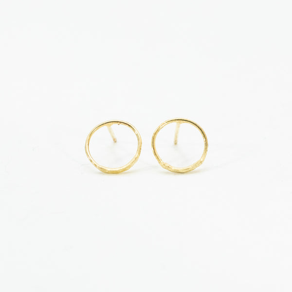 Gold Vermeil Hand Hammered Circle Studs