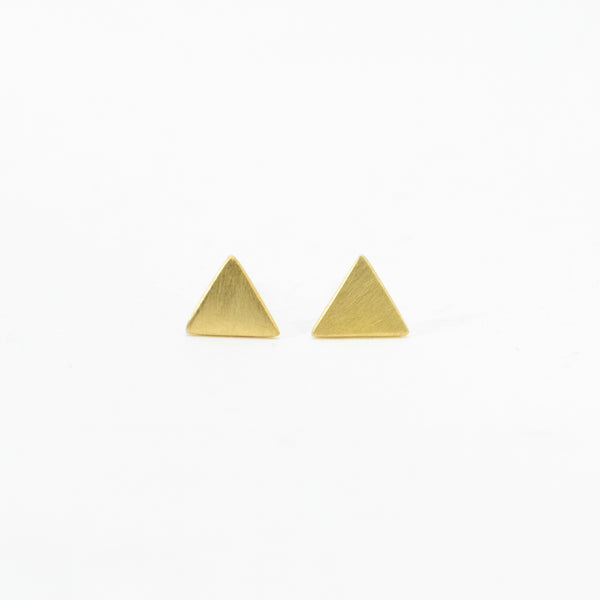 Matte Gold Vermeil Triangle Studs