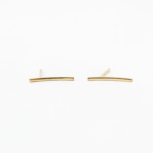 Gold Vermeil Curved Bar Studs