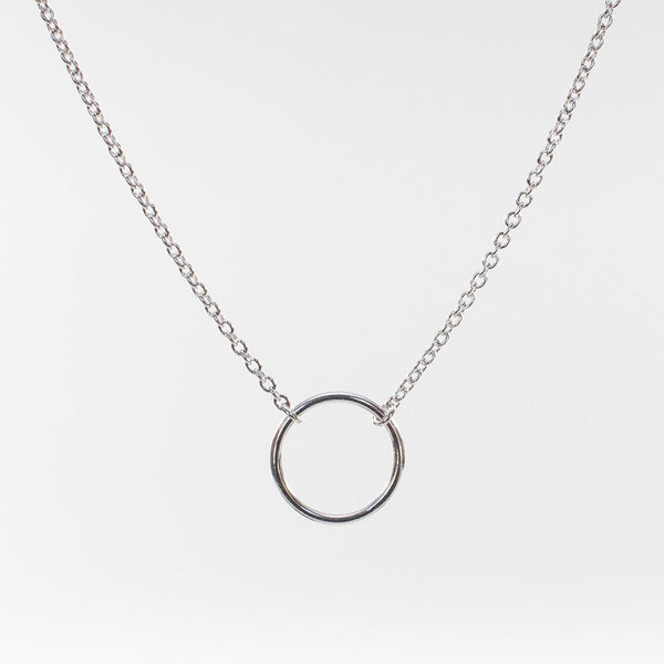 Small Silver Circle Necklace