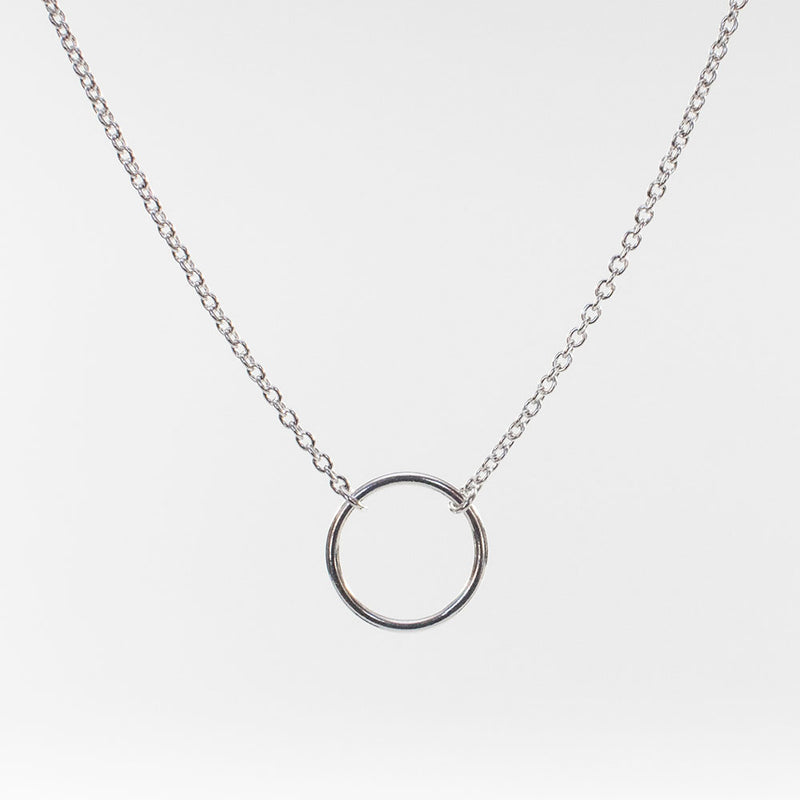 Small Silver Circle Necklace