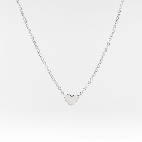 Silver Flat Small Heart Necklace