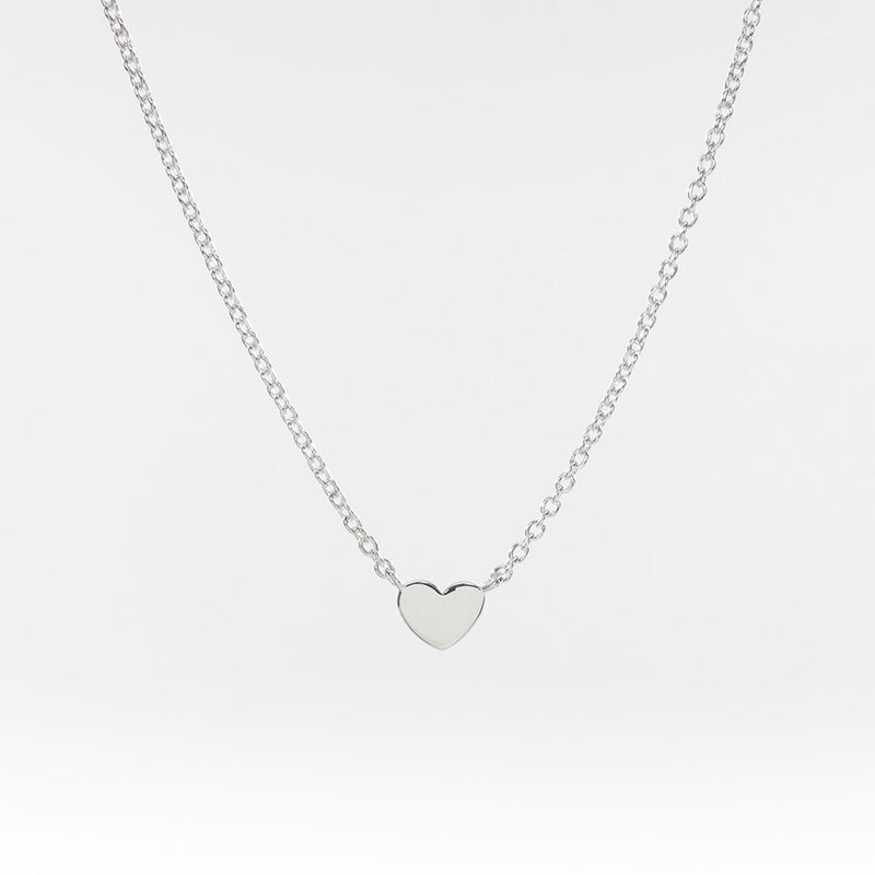 Silver Flat Small Heart Necklace