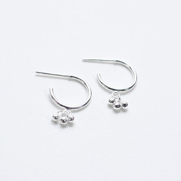 Silver Hoops with Hanging Circles