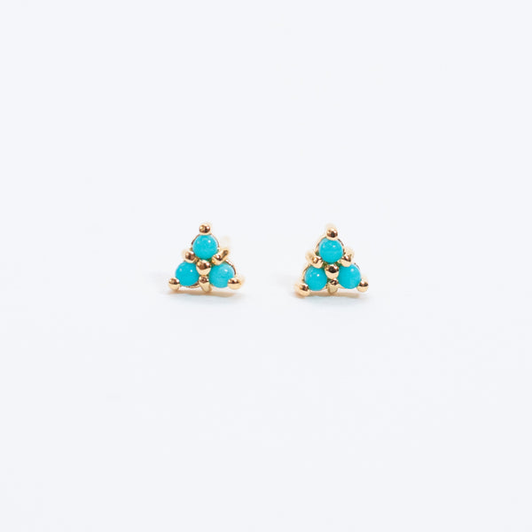 Gold Vermeil Triangle Shaped Turquoise Studs
