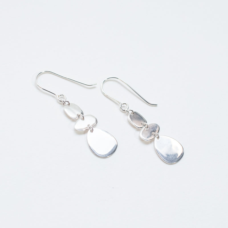 Silver Three Organic Shapes Earrings