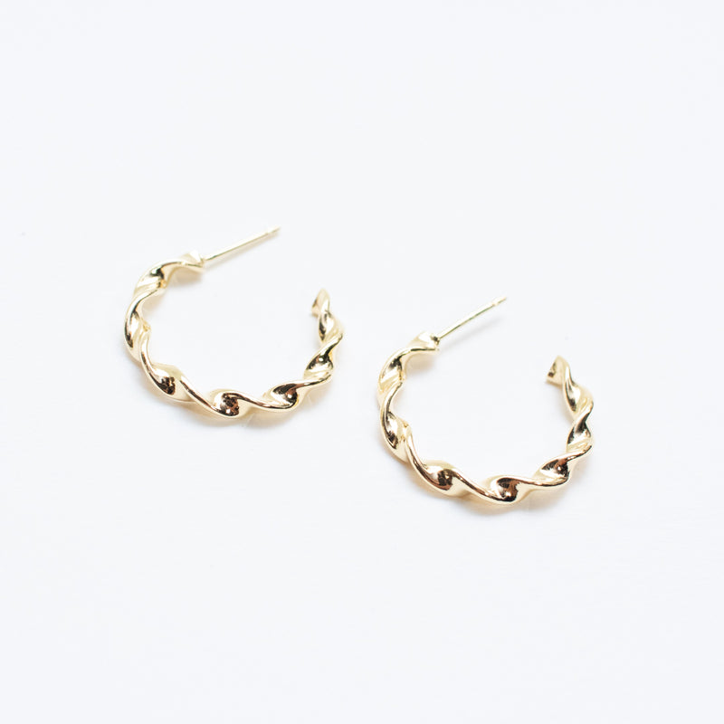 Twirled Small Gold Vermeil Hoops