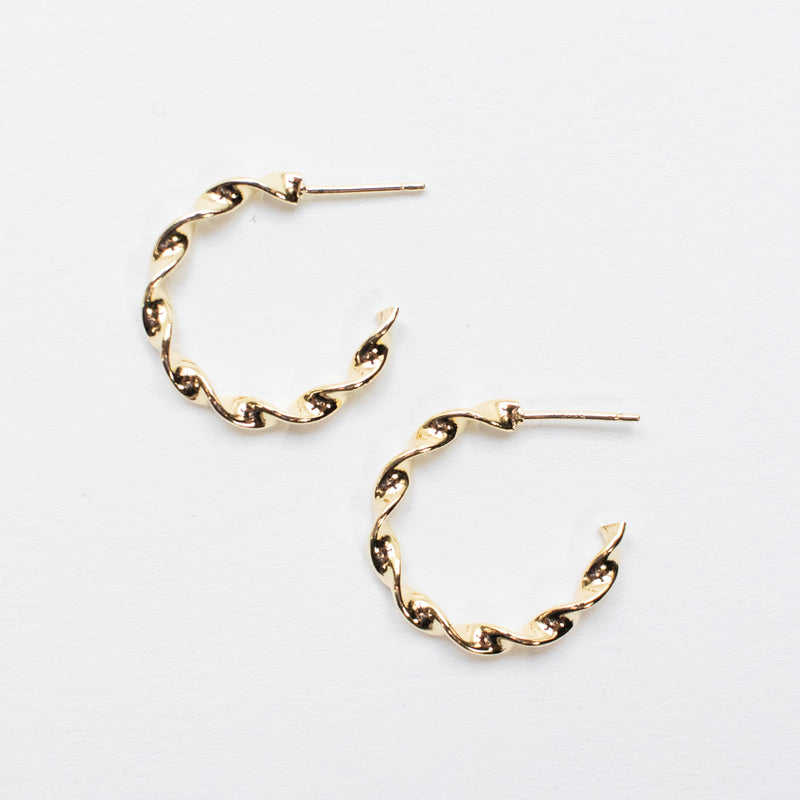 Twirled Small Gold Vermeil Hoops