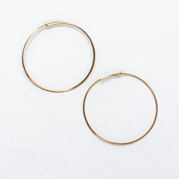 Thin Extra Large Gold Vermeil Hoops