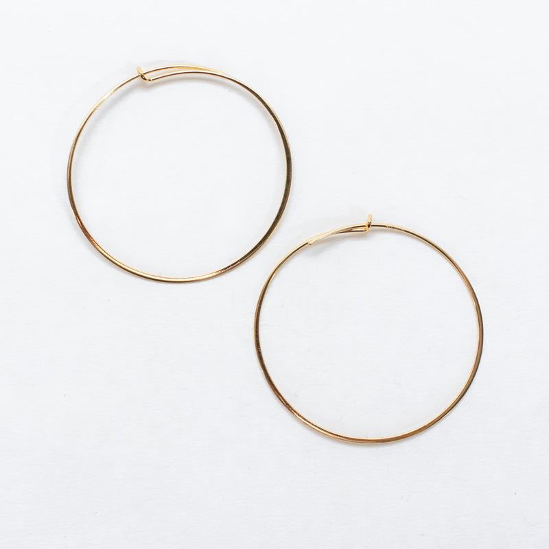 Thin Extra Large Gold Vermeil Hoops
