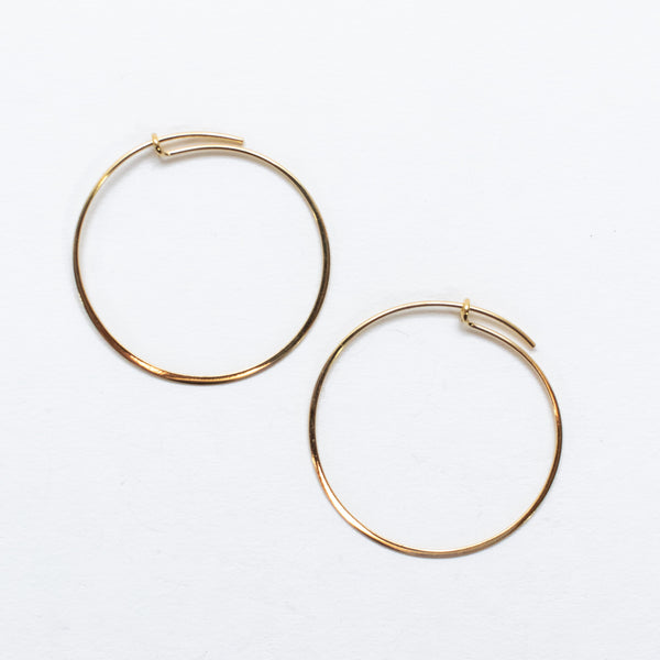 Thin Large Gold Vermeil Hoops