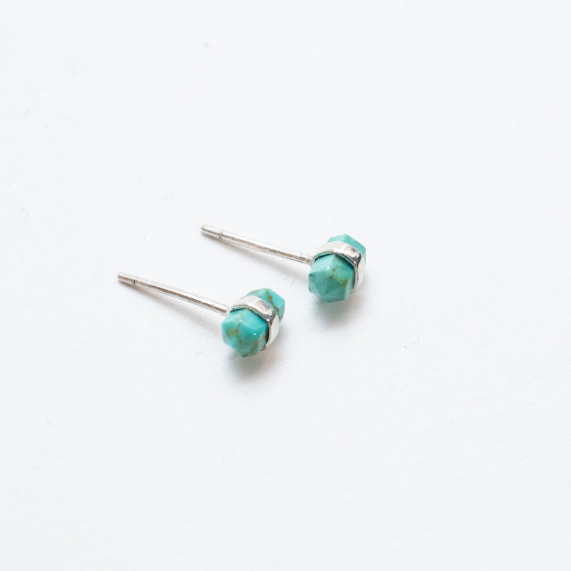 Silver Turquoise Wrap Studs