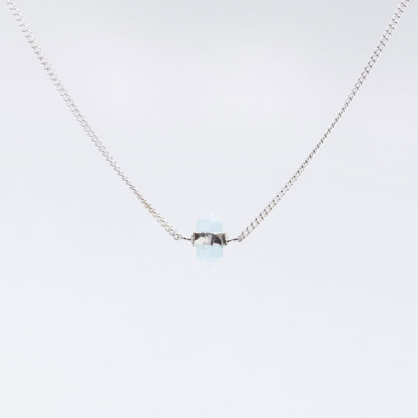 Silver Aquamarine Wrap Necklace