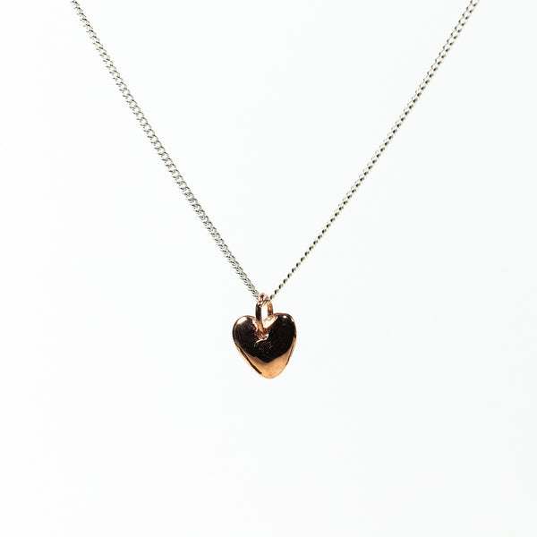 Rose Gold Vermeil Heart Puff Necklace