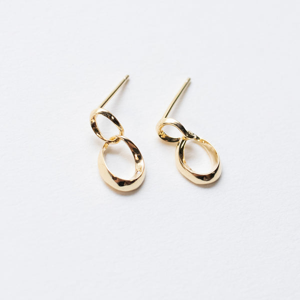Gold Plated Twisted Infinity Shaped Studs