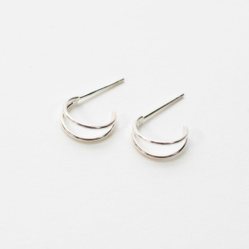Small Open Silver Hoop Earrings