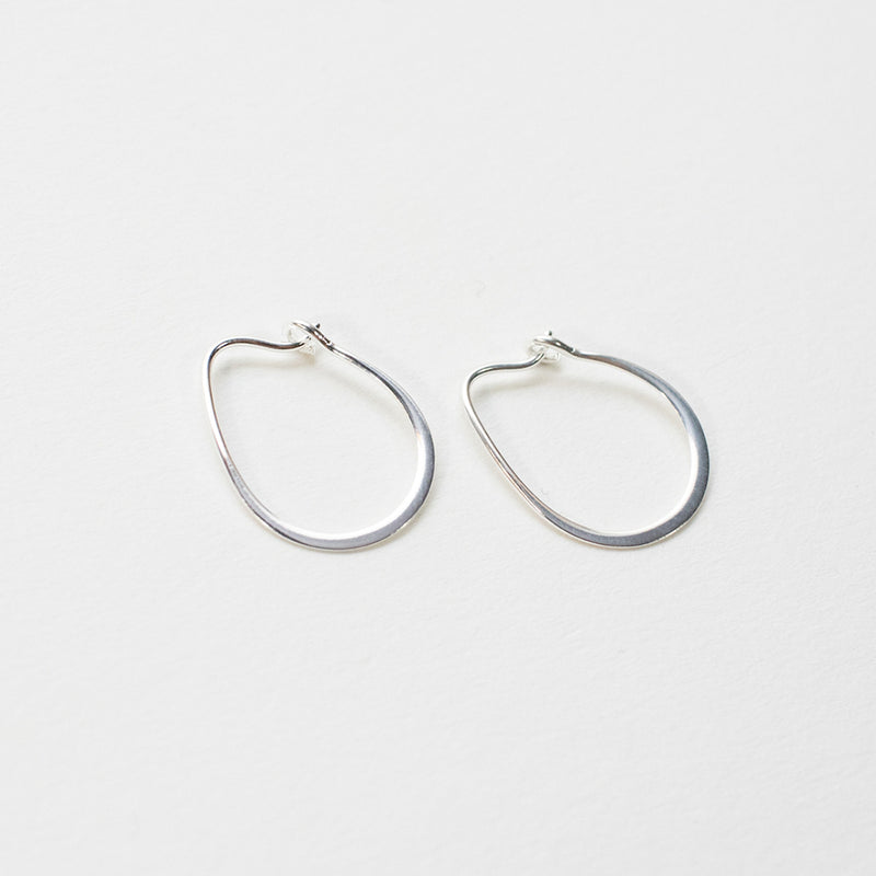 Silver Pear Shaped Wire Hoops