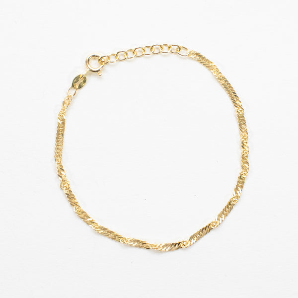 Gold Plated Singapore Chain Bracelet