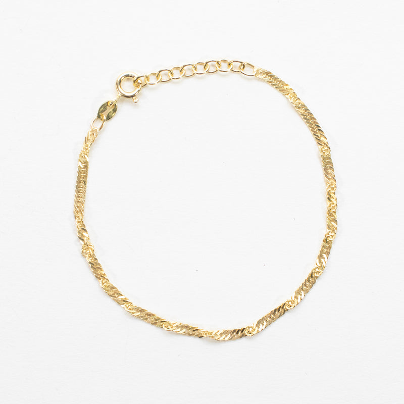 Gold Plated Singapore Chain Bracelet