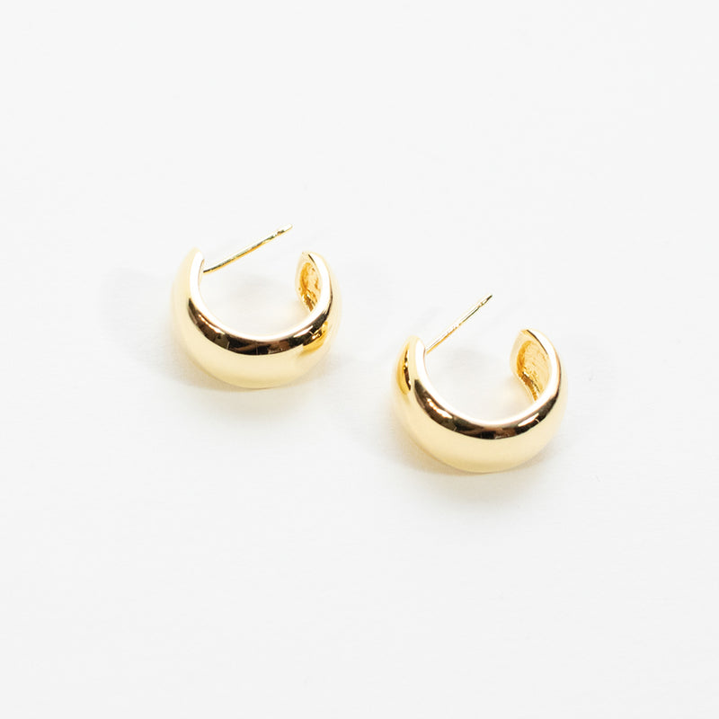 Small Wide Gold Vermeil Hoops