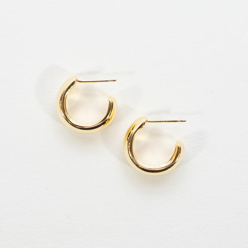 Small Wide Gold Vermeil Hoops