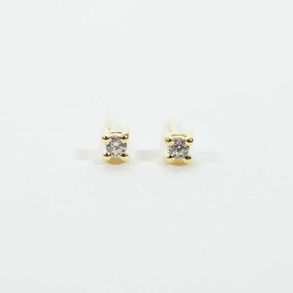 Tiny Gold Vermeil Faceted Stone Studs