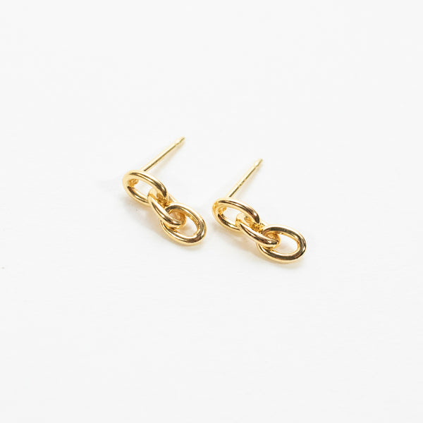 Gold Vermeil Oval Chain Link Studs