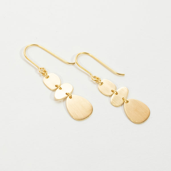 Brushed Gold Vermeil Organic Shapes Earrings