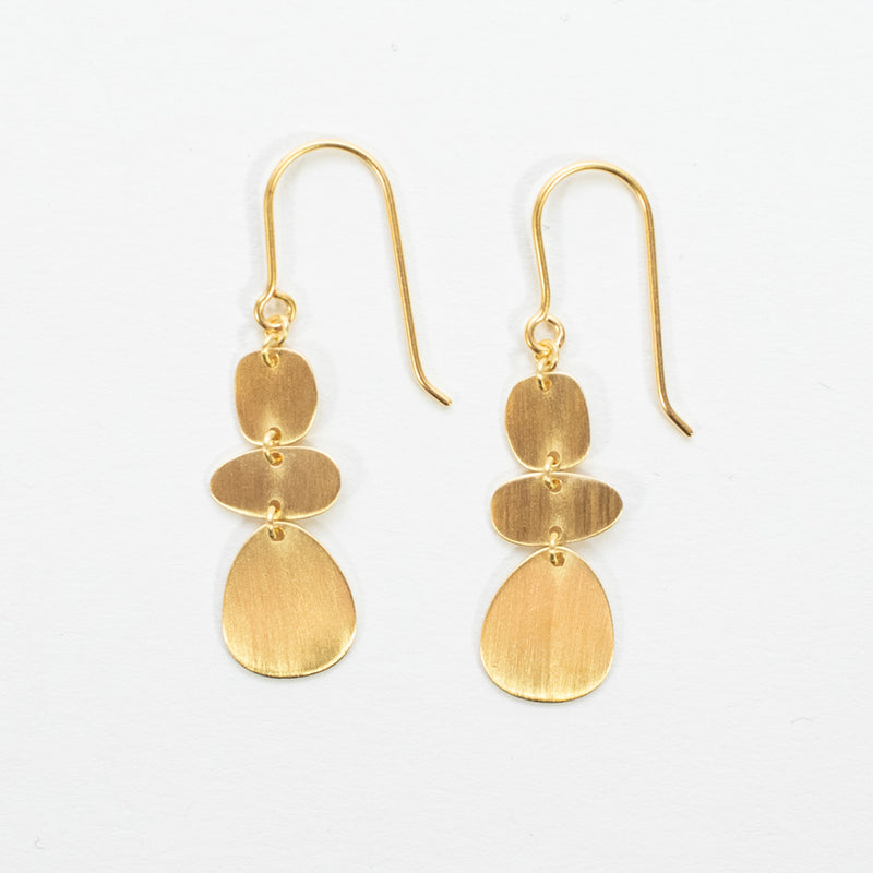 Brushed Gold Vermeil Organic Shapes Earrings