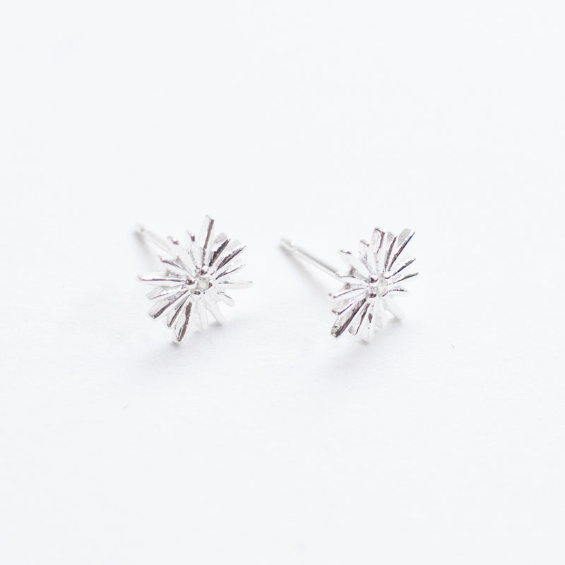 Silver CZ Starburst Studs