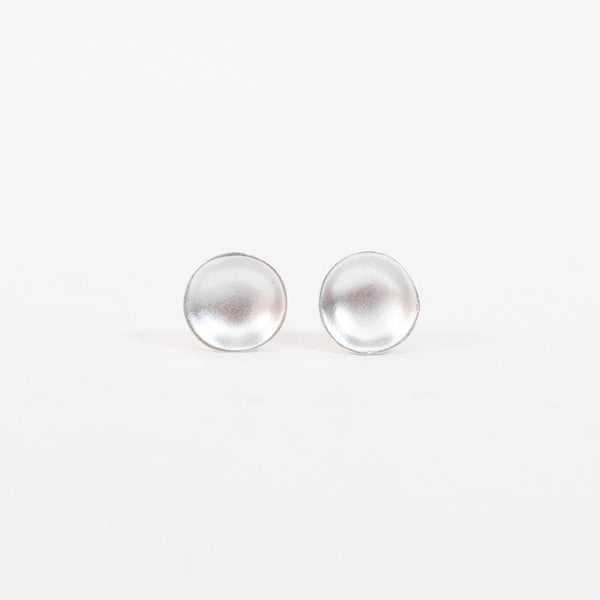 Brushed Silver Dish Studs