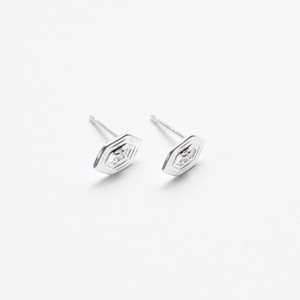 Silver Hex Shaped Studs