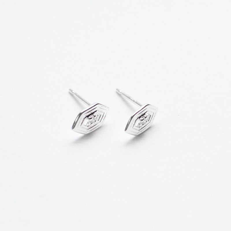 Silver Hex Shaped Studs