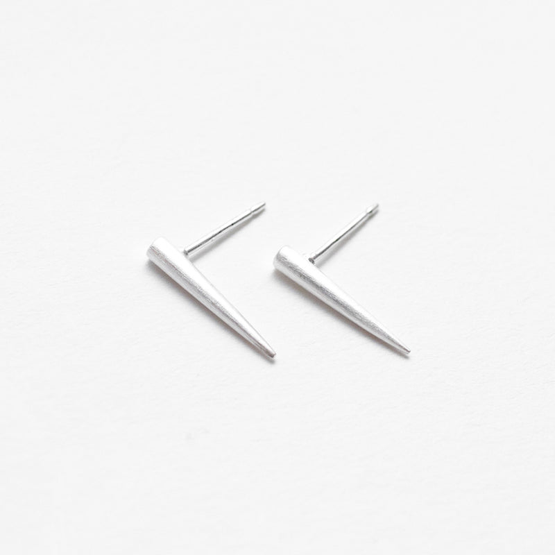 Brushed Silver Spike Studs