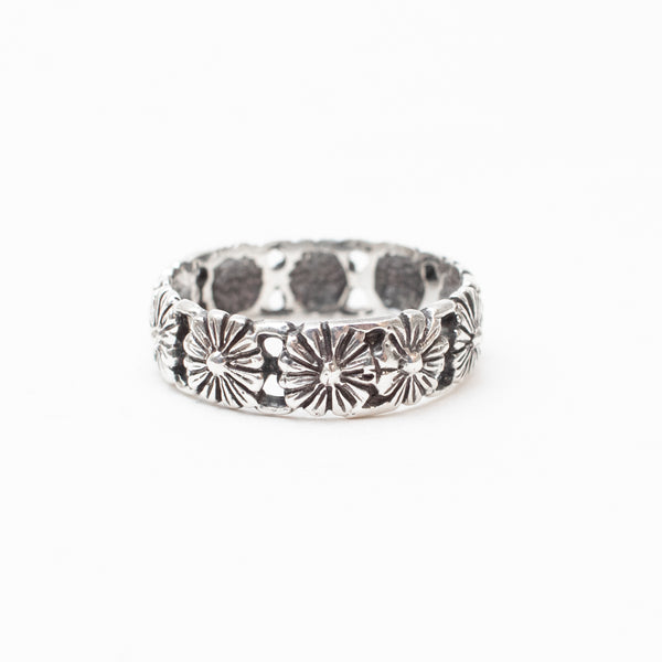 Silver Repeating Flower Band