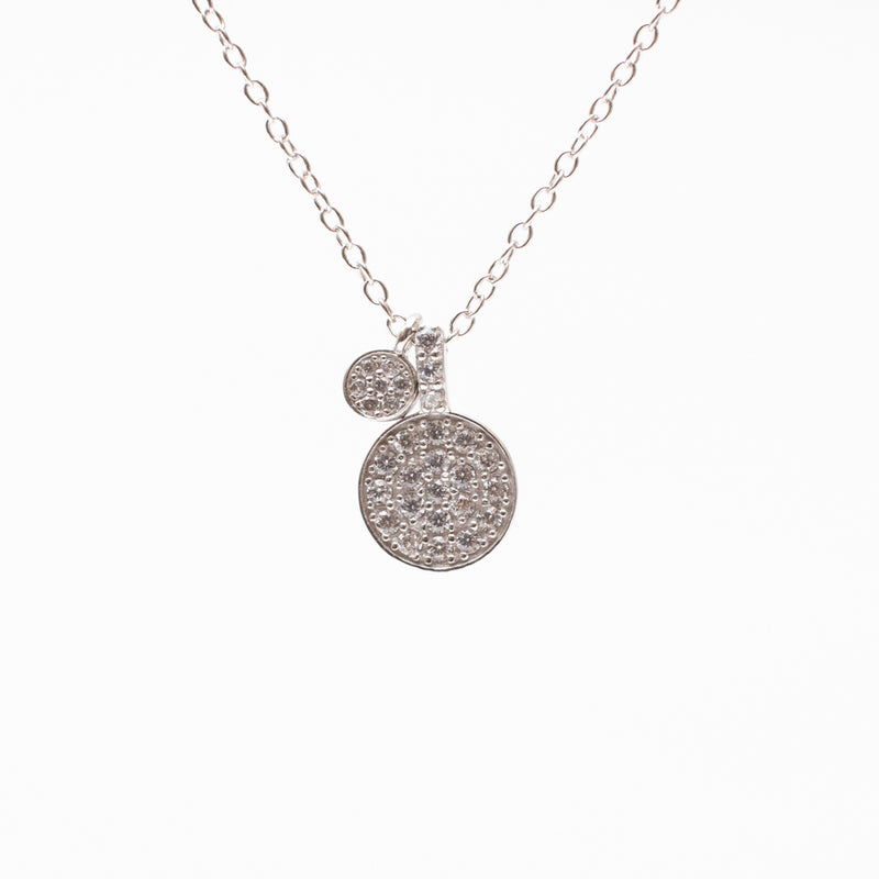 Round Cubic Disc Necklace
