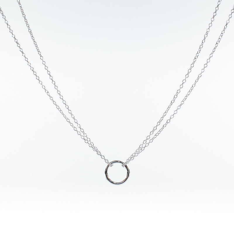 Double Chain Circle Necklace