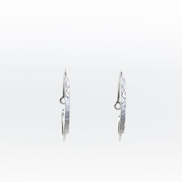 Silver Hammered Wire Hoops