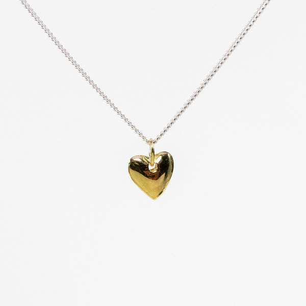 Gold Vermeil Heart Puff Necklace