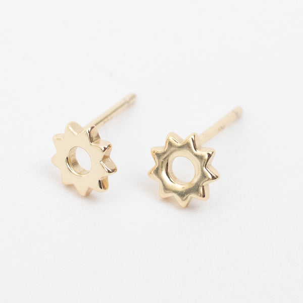 Gold Plated Cut Out Sun Studs