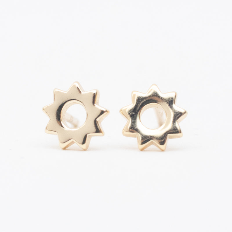 Gold Plated Cut Out Sun Studs