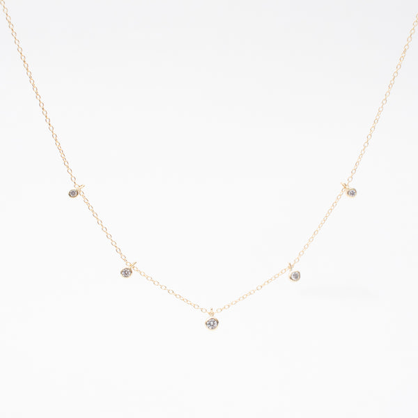 Gold Plated Cubic Drops Necklace