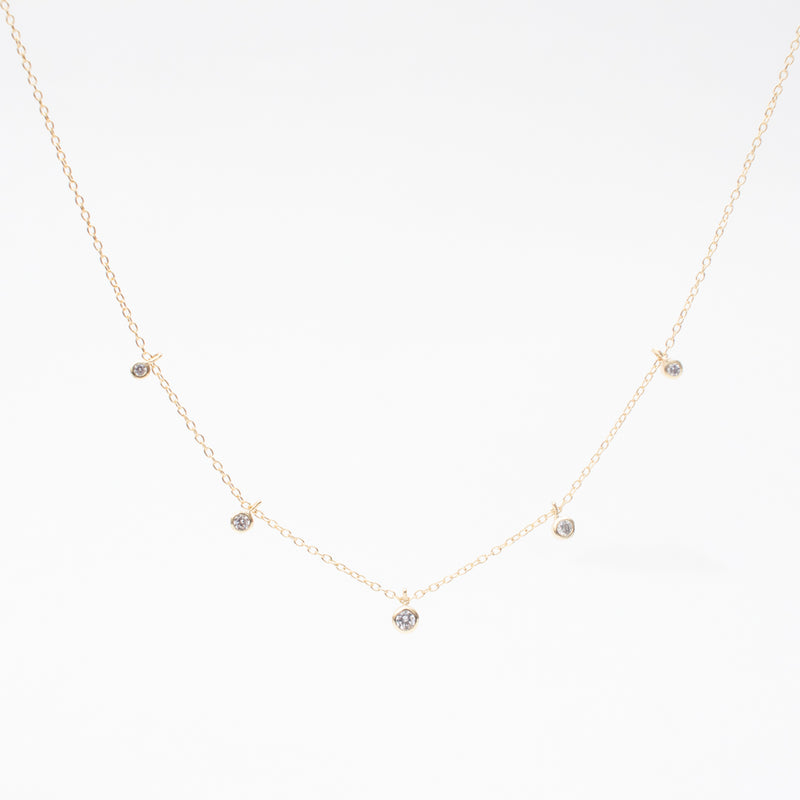 Gold Plated Cubic Drops Necklace