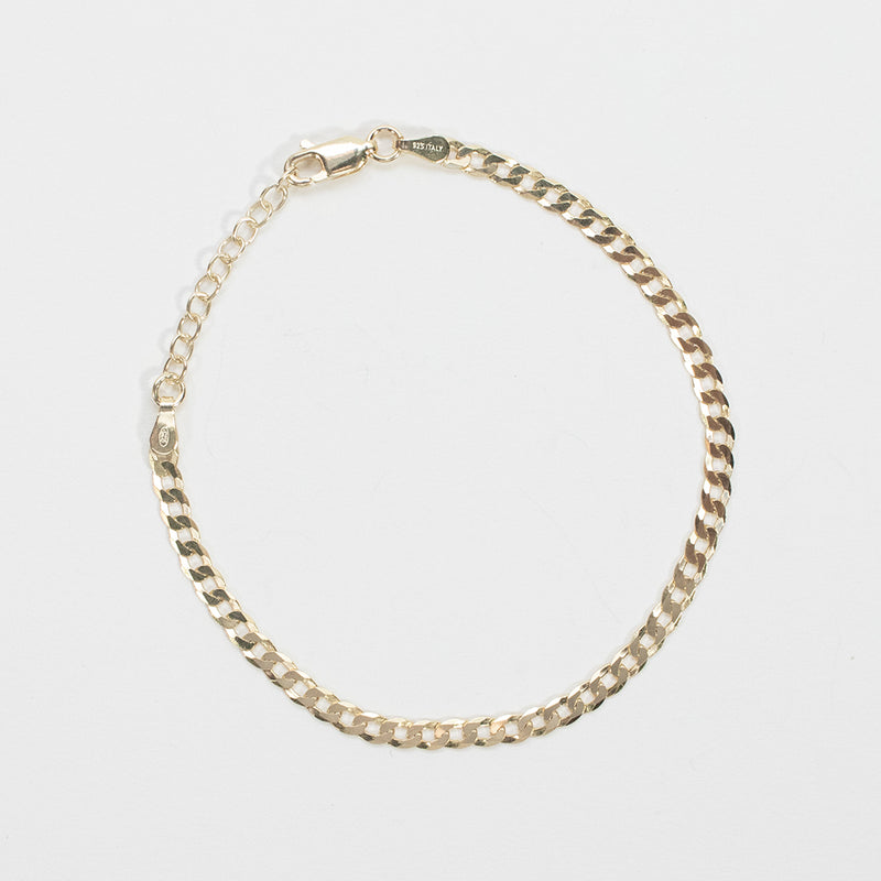 Gold Plated Flat Curb Bracelet