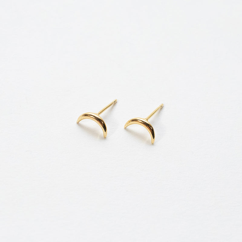 Gold Vermeil Moon Studs