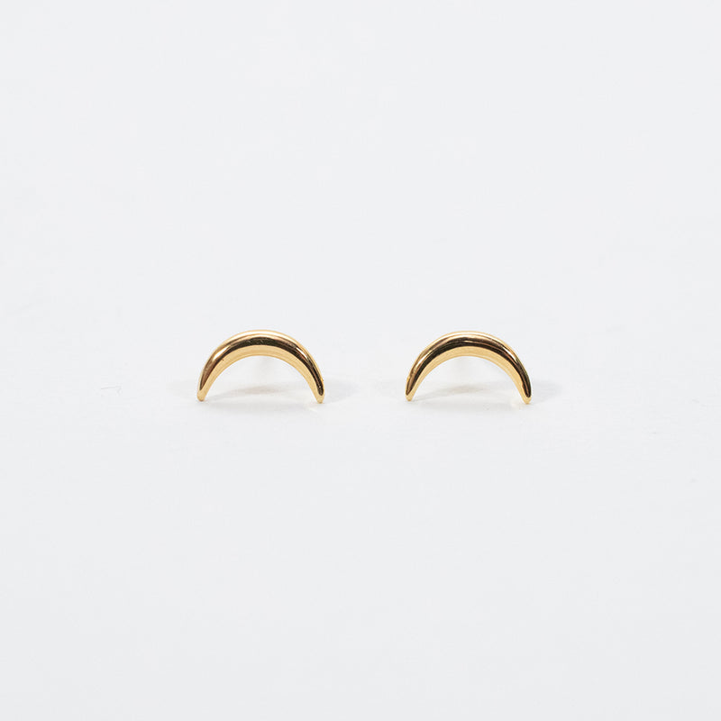 Gold Vermeil Moon Studs